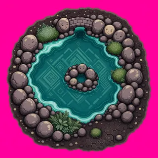 shallow puddle, clustered arrangement