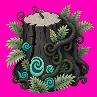 overgrown tree stump