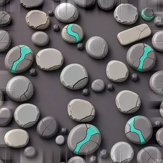 damaged river pebbles