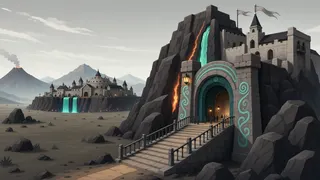 settlement entrance at daylight