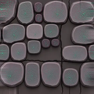 lichen-speckled basalt