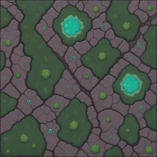 overgrown flat paving