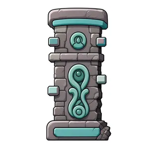 wall isolated pillar, damaged