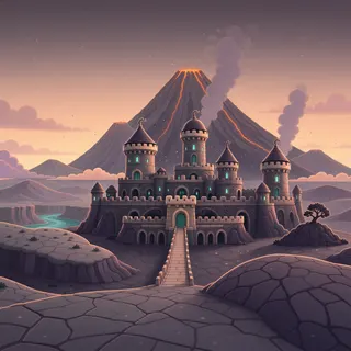 distant stronghold at daybreak
