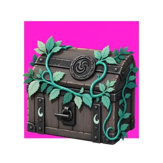 overgrown wooden crate