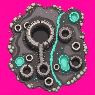 dust patch, irregular arrangement