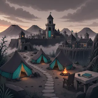 quiet camp at dusk