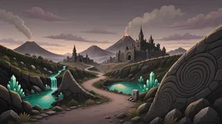 winding wilderness path at dusk