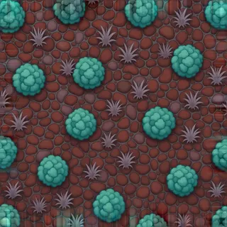 overgrown red gravel