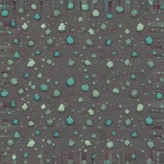 lichen-speckled wet mud