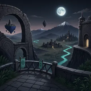 border overlook at moonlit night