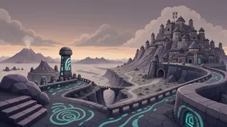 border overlook at dusk