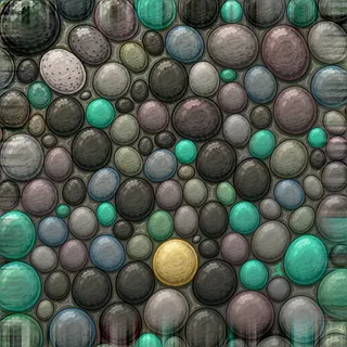 damp river pebbles