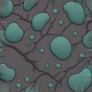lichen-speckled volcanic ash