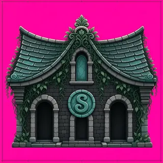 roof center, overgrown