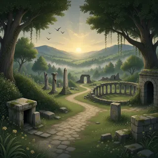 winding wilderness path at daybreak