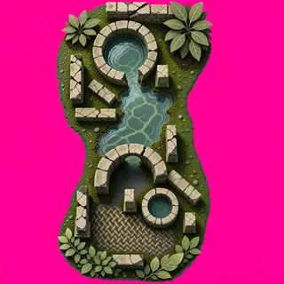 shallow puddle, elongated arrangement