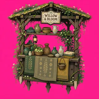 overgrown market stall