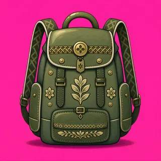 backpack, ornate design