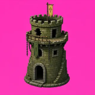 damaged watchtower