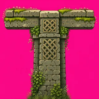 wall T junction, overgrown