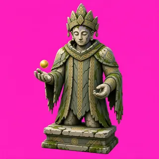 overgrown statue