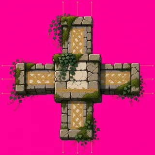 wall cross junction, overgrown