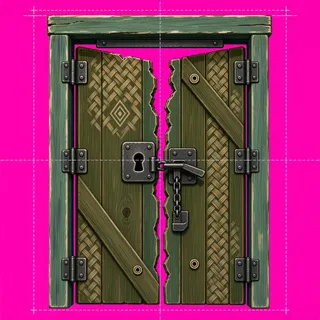 door locked, damaged