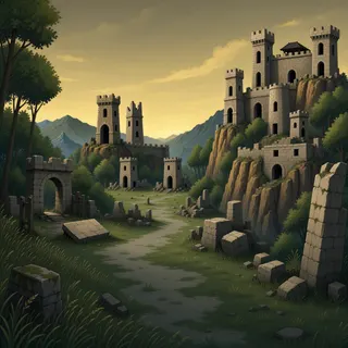 distant stronghold at dusk