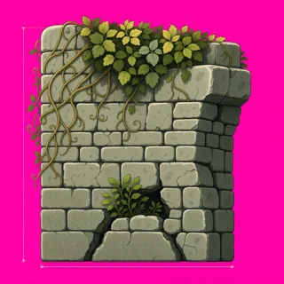 wall end cap, overgrown