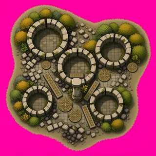sand scatter, clustered arrangement
