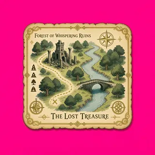 treasure map, ornate design