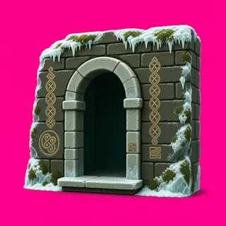frosted stone wall section