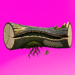 damaged fallen log