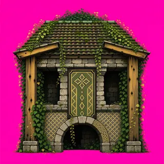 roof center, overgrown