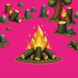 campfire, plain design