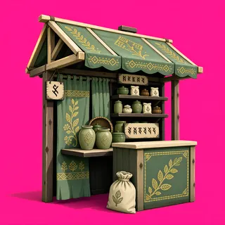 weathered market stall