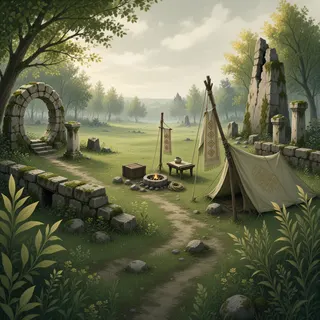 quiet camp at daylight