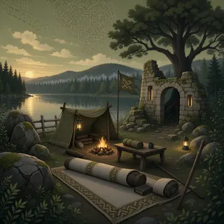 quiet camp at dusk