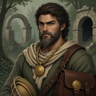 original adult merchant, determined expression