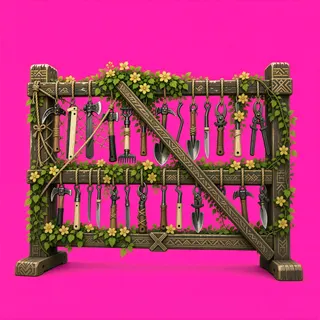 overgrown tool rack