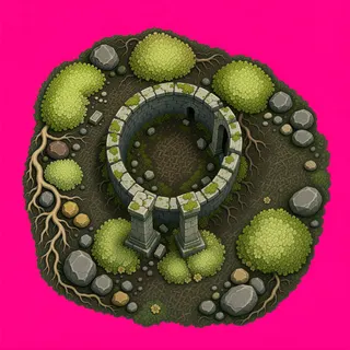 lichen patch, irregular arrangement