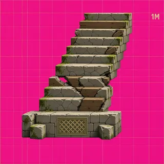 stairs upward, damaged