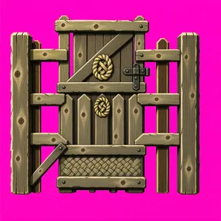 fence gate open, intact