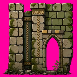 wall isolated pillar, intact