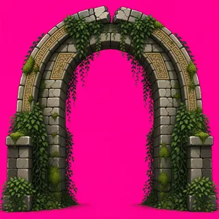 support arch, overgrown