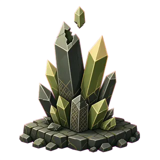 damaged crystal cluster