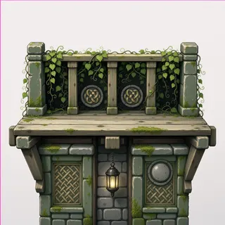 balcony platform, weathered