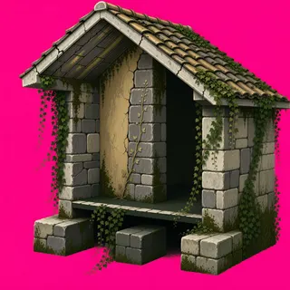 roof inner corner, overgrown