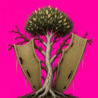 damaged tall shrub